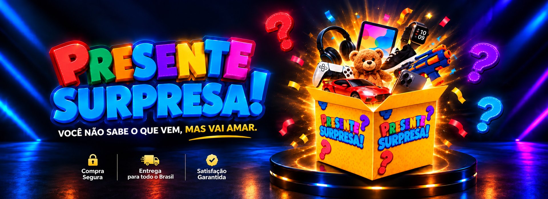 Presente Surpresa — Você não sabe o que vem, mas vai amar. Compra segura, entrega para todo o Brasil, satisfação garantida.